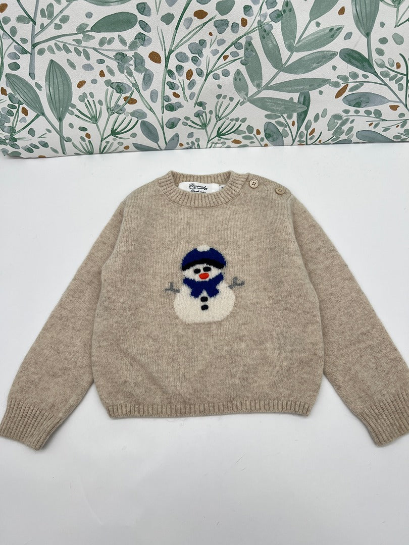 Pull en laine et cachemire garçon Bonpoint - 12 mois - Beige