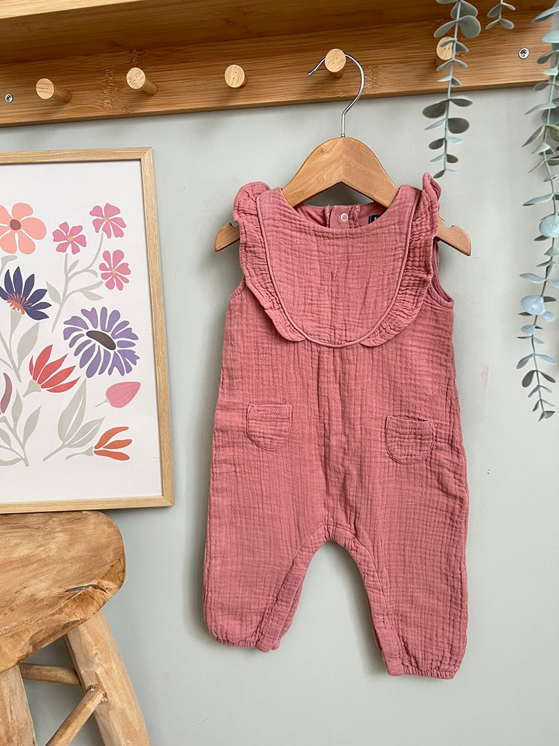 Combinaison gaz de coton fille Kiabi - 9 mois - Rose