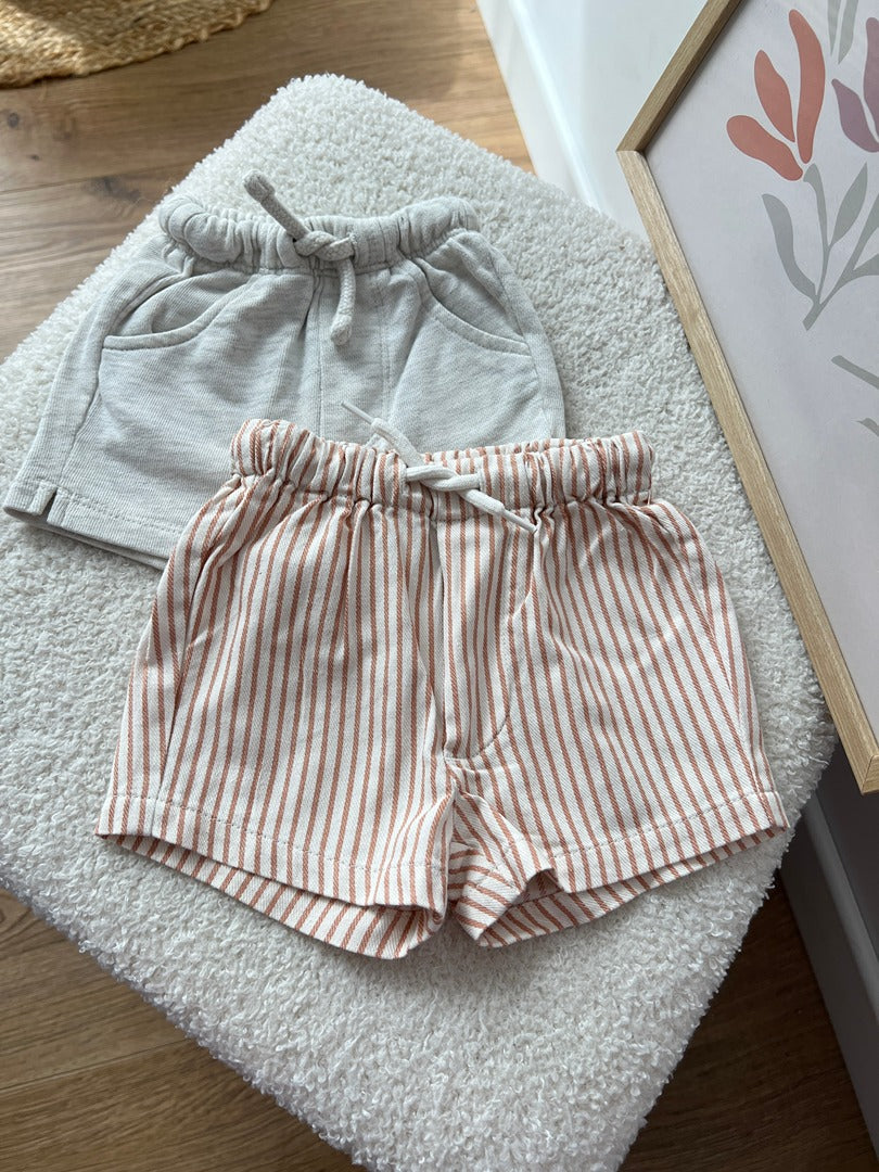 Lot de 2 shorts bébé Tape à l'oeil 3 mois mixte gris rayé été - fille ou garçon