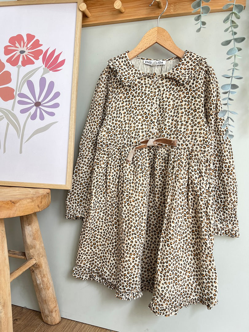 Robe léopard fille Emile & Ida 6 ans mi-saison manches longues