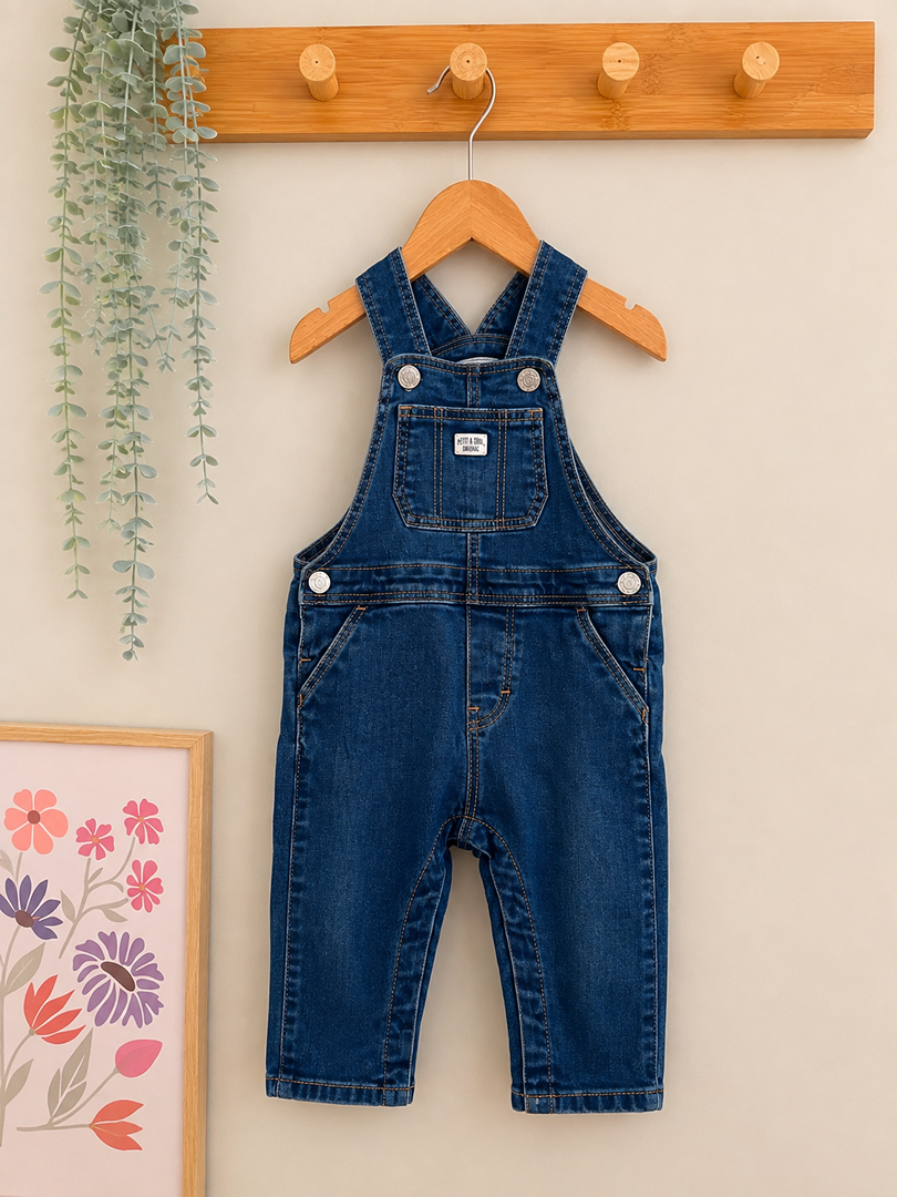 Salopette en jean bleu H&m 12 mois garçon mi-saison
