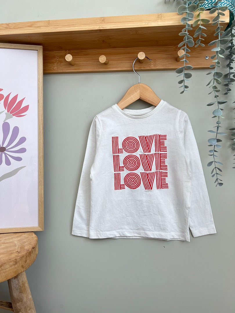 T-shirt manches longues Lc kids 3 ans blanc Love fille