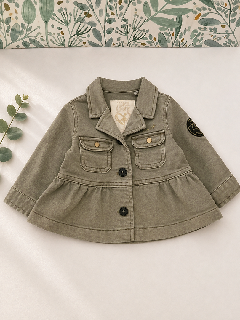 Veste En Jean Kaki Fille Ikks 6 Mois Mi-saison