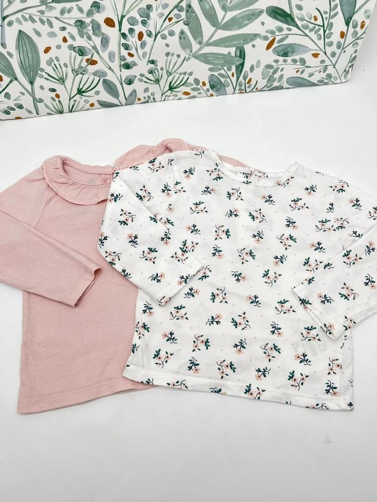 Lot 2 t-shirts manches longues fille - 18 mois Gémo Dpam