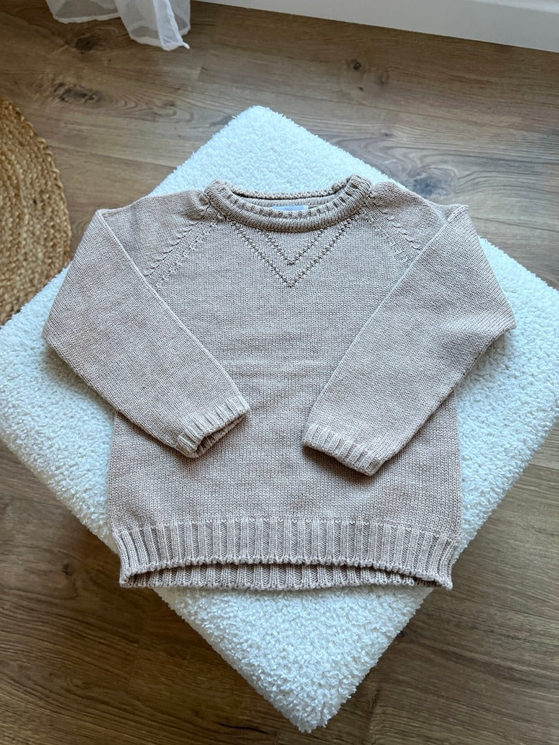 Pull Ancar beige bébé garçon 12 mois hiver manches longues