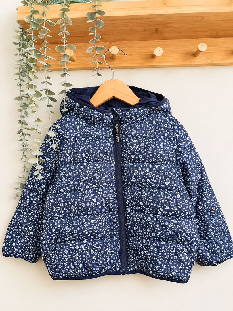 Doudoune fille Cadet Rousselle 4 ans bleue fleurie hiver