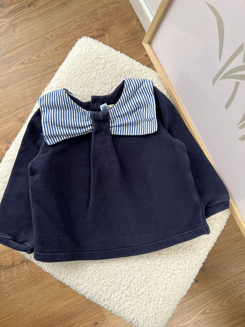 T-shirt manches longues / Pull léger fille Jacadi - 12 mois - Bleu marine