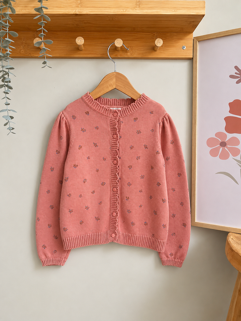 Gilet fille Vertbaudet 8 ans rose manches longues mi-saison