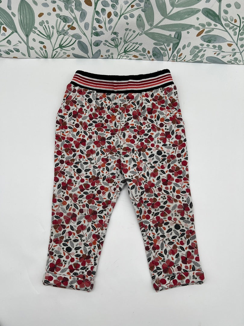 Pantalon fleuri fille Catimini - 18 mois - Rouge