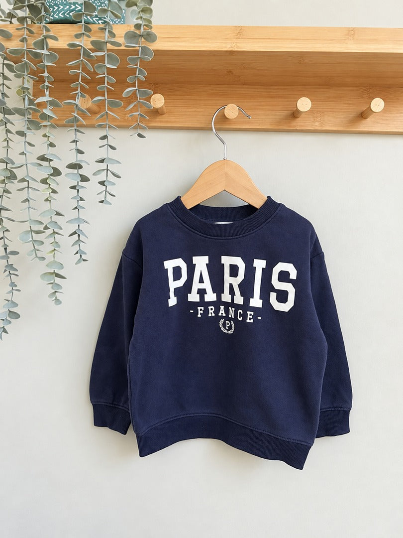 Sweat-shirt pull garçon H&m bleu marine 2 ans 92 cm mi-saison manches longues
