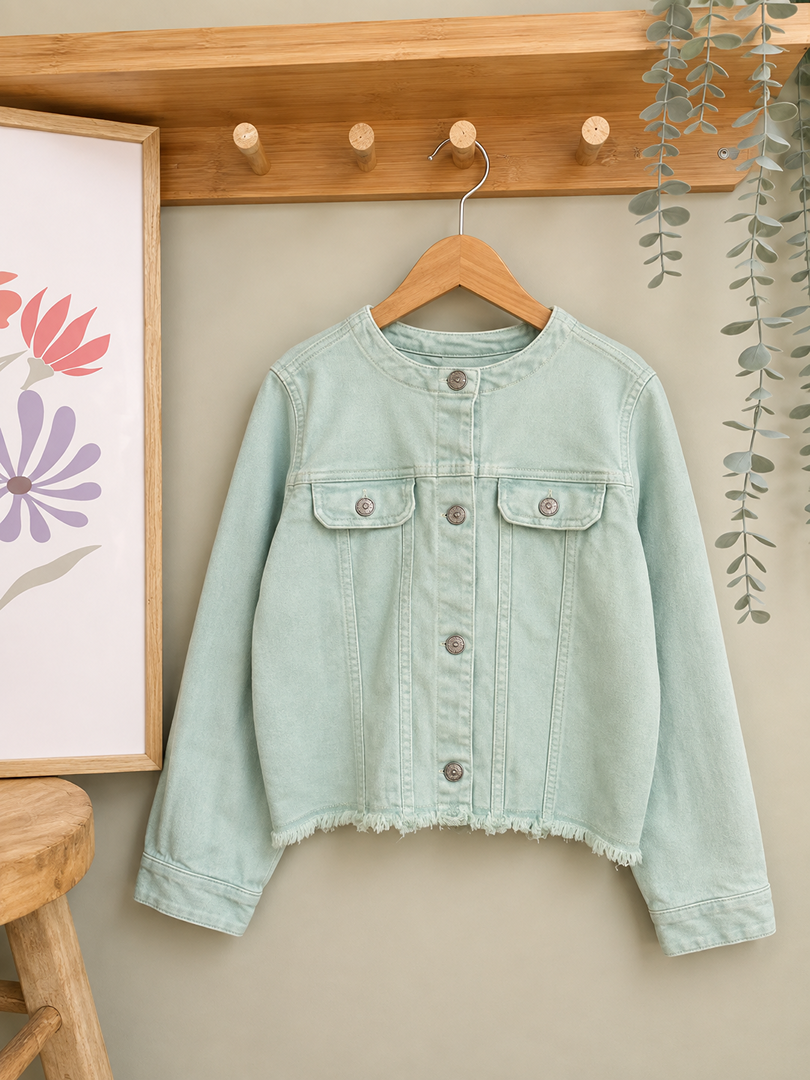 Veste En Jean Menthe Mayoral Fille 6 Ans Mi-saison