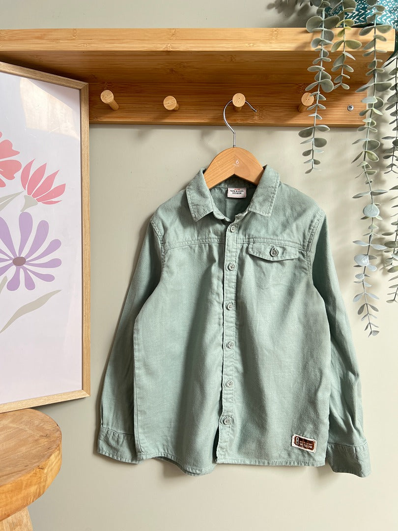 Chemise garçon Tape à l'oeil Tao 5 ans vert mi-saison manches longues