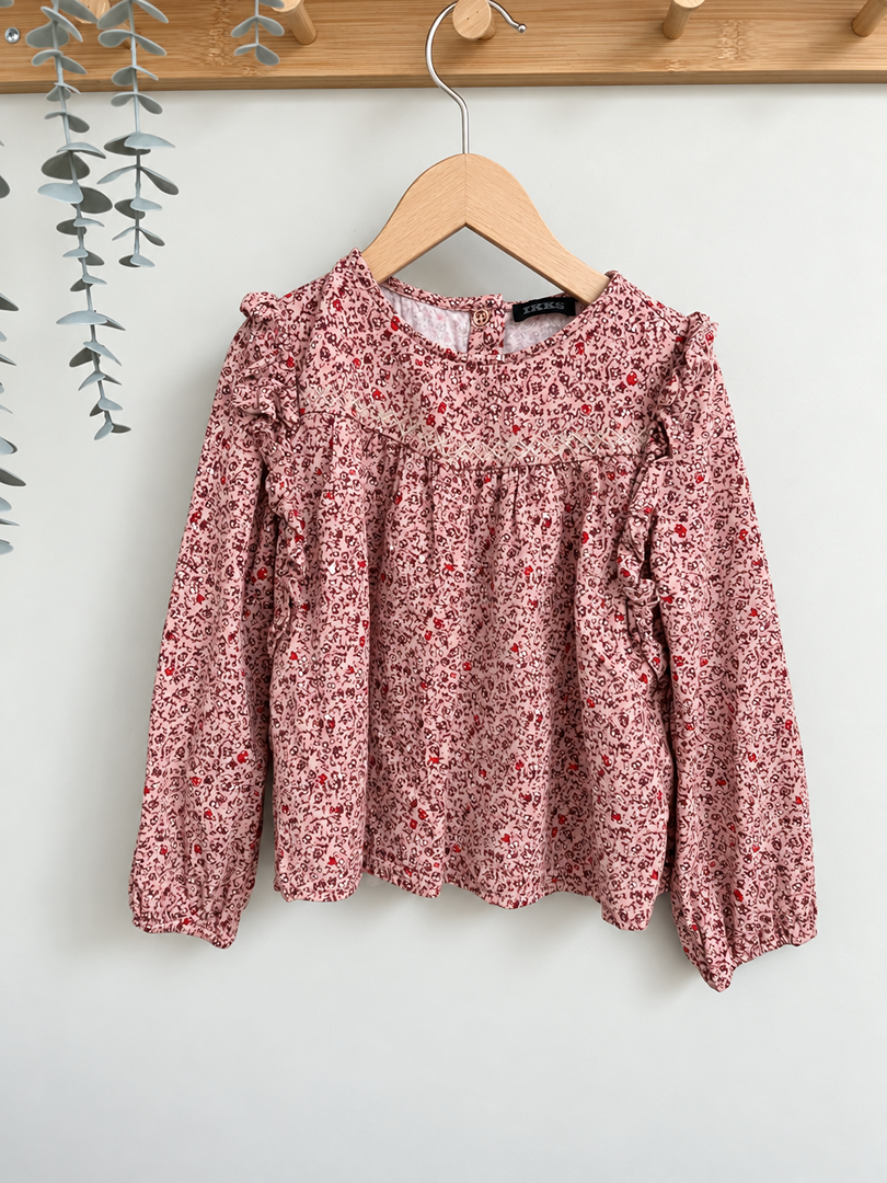 Blouse rose Ikks fille mi-saison manches longues 4 ans