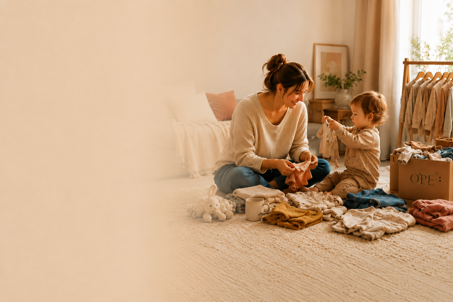 <h3><strong>Les enfants grandissent vite.</strong></h3><h6>Les vêtements s'accumulent.</h6><h6>Et entre les lessives, les journées de travail et les activités...</h6><h3><strong>autant que la seconde main  reste simple.</strong></h3><h5></h5><p></p>
