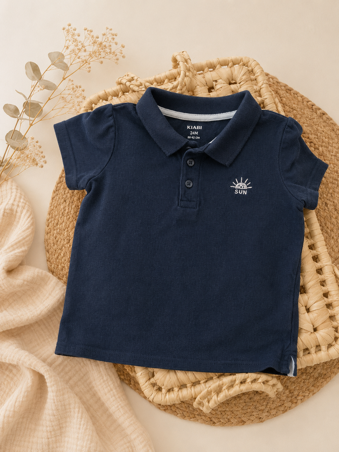 Polo Kiabi garçon bleu marine 2 ans manches courtes été