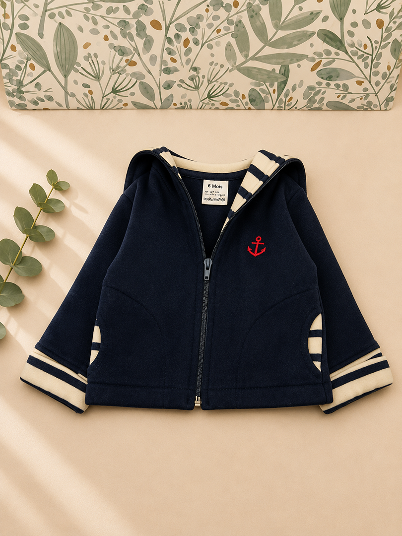 Gilet Polaire garçon 6 Mois Hiver Marin Ancre