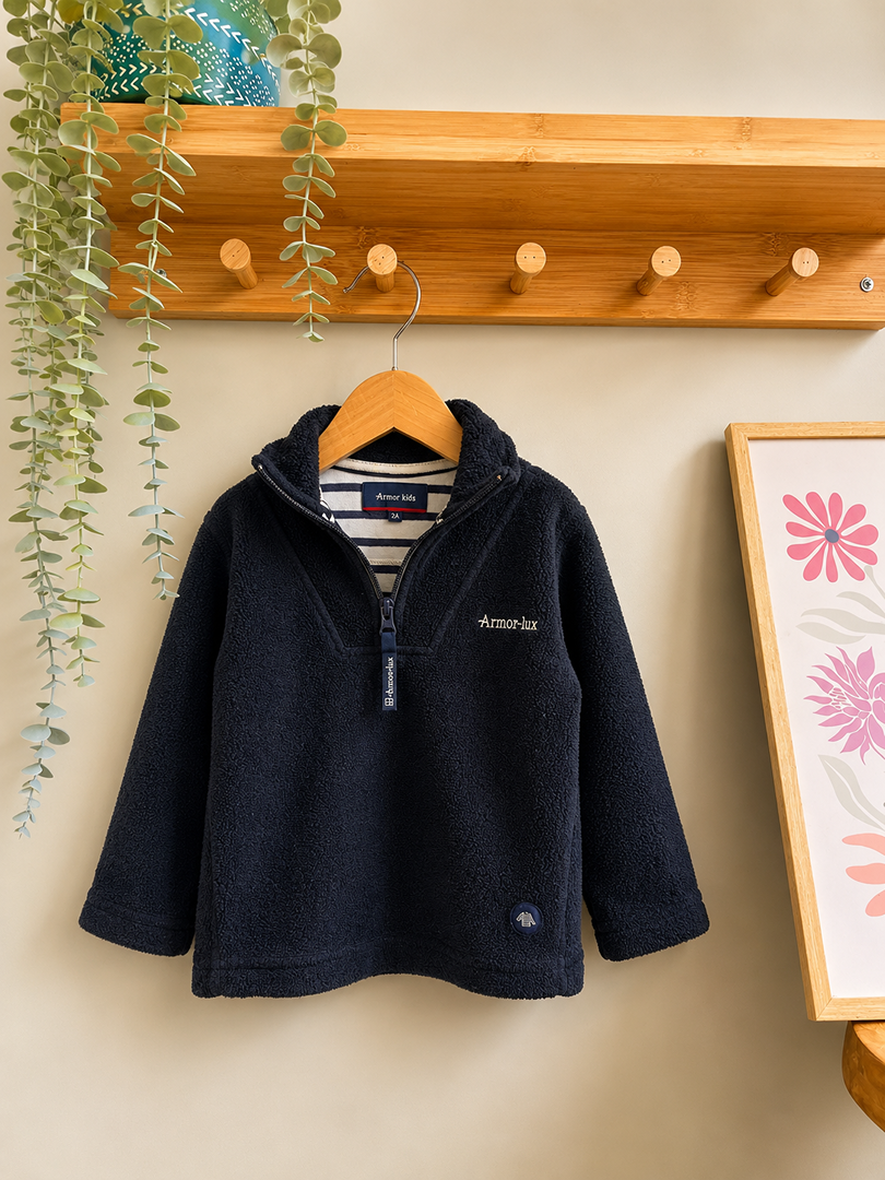 Pull polaire zippée Armor kids 2 ans bleu marine garçon
