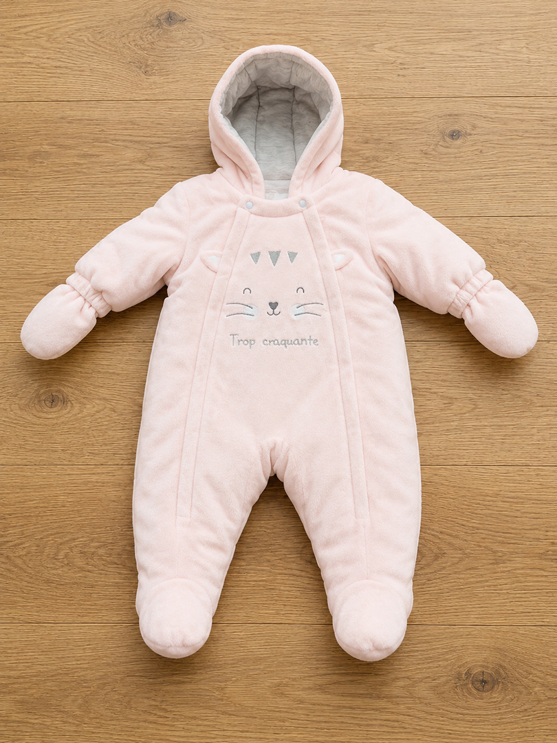 Combinaison pilote bébé fille Gémo rose 6 mois hiver