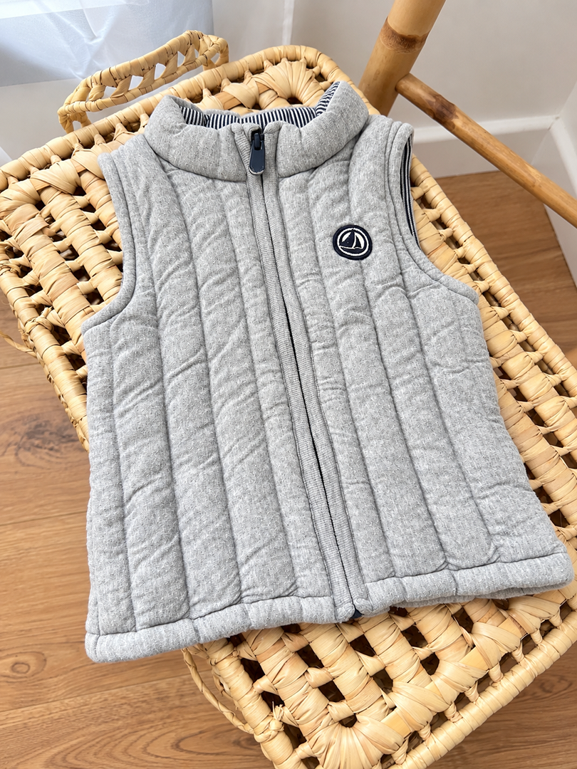 Gilet sans manches bébé garçon Petit Bateau gris 12 mois hiver