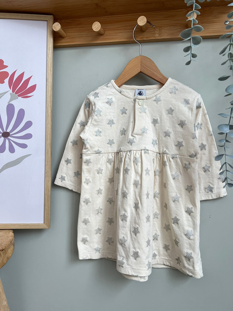 Robe mi-saison fille Petit Bateau 18 mois étoiles manches longues
