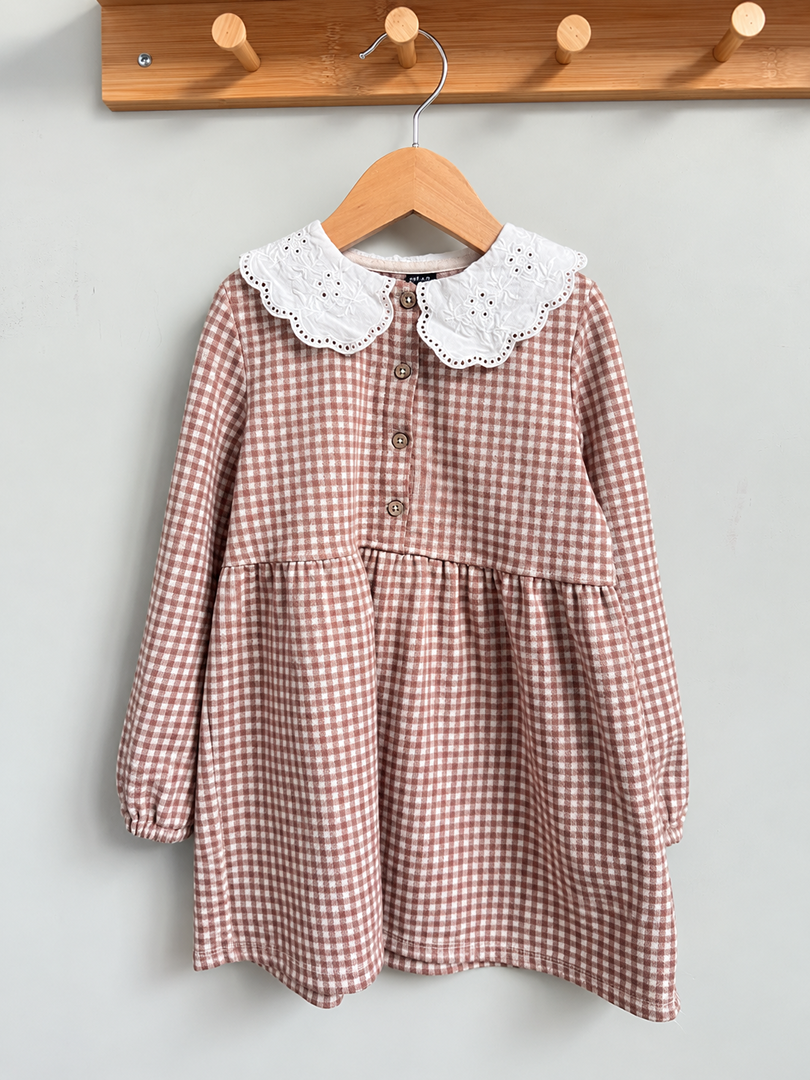 Robe fille Kiabi 4 ans vichy joli col hiver manches longues