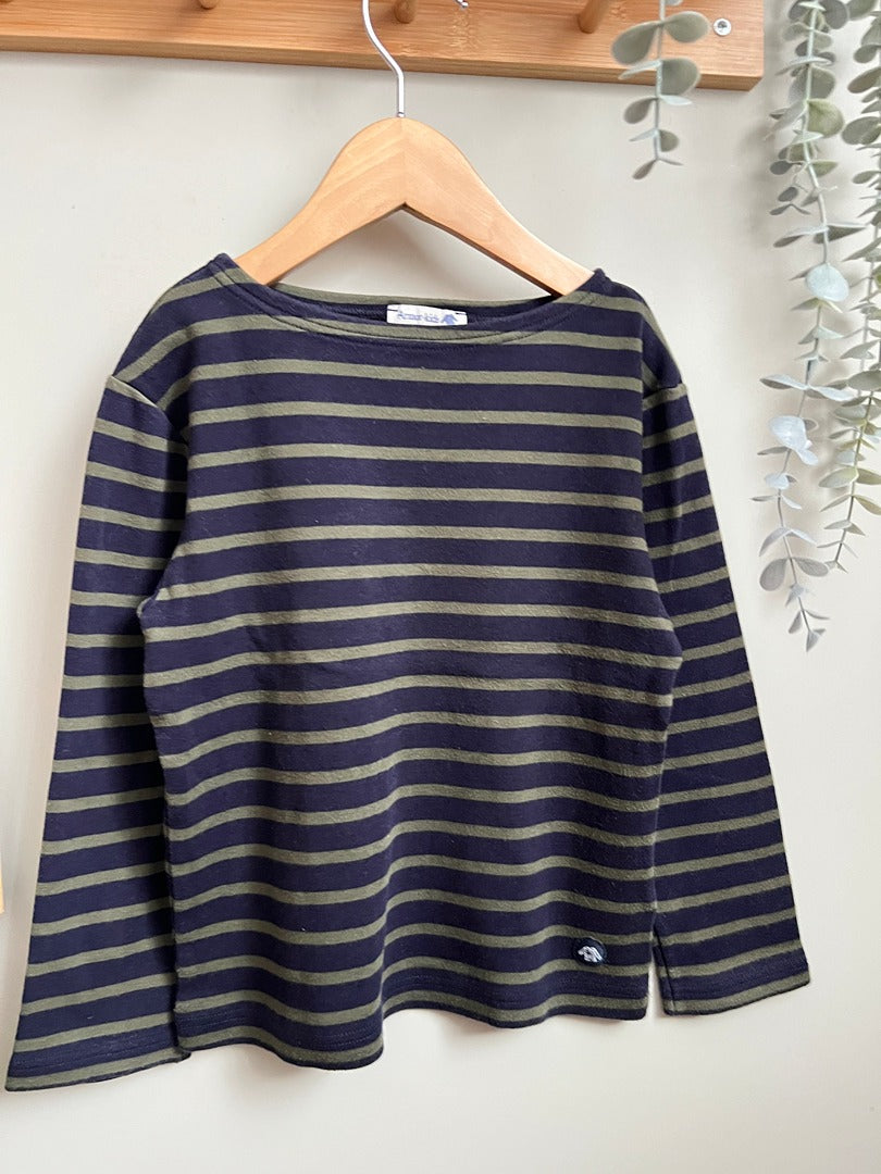 T-shirt manches longues marinière Armor Kids - 6 ans - Bleu marine - Garçon
