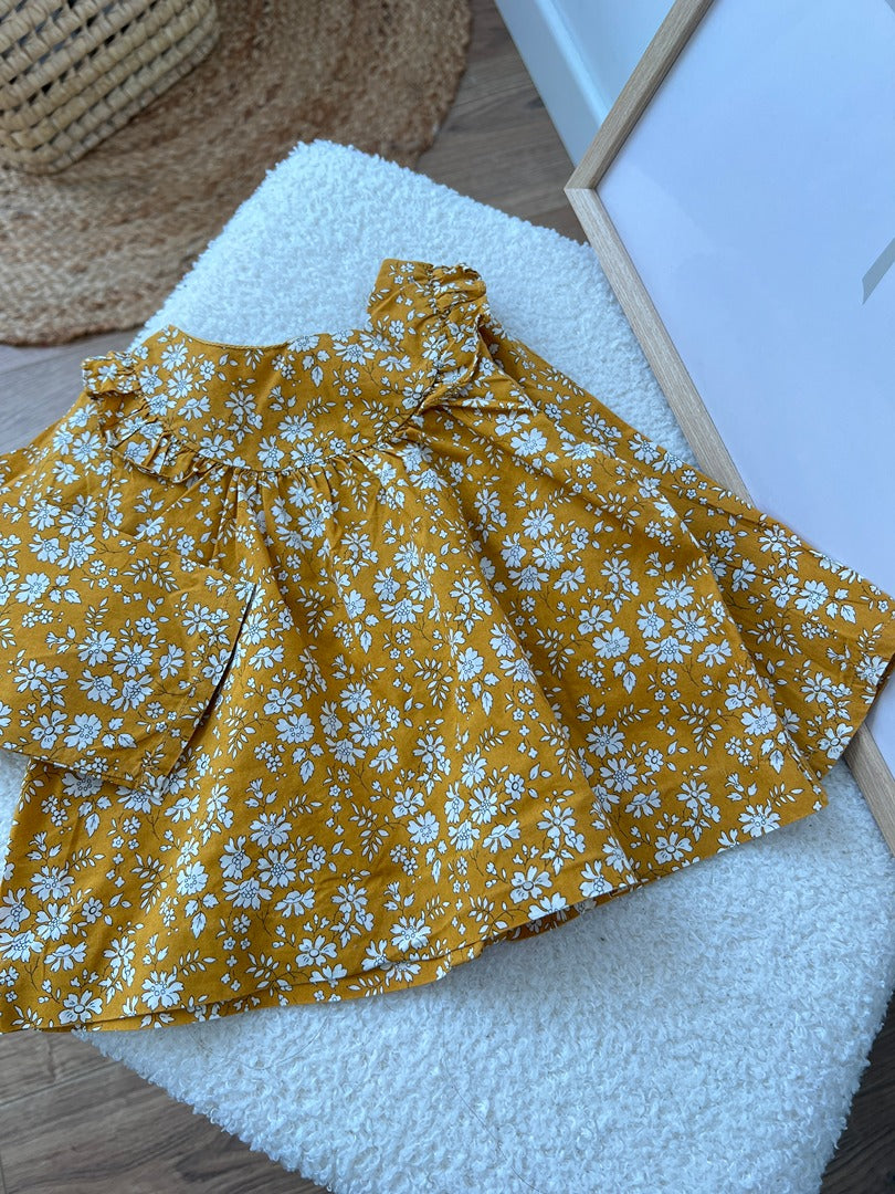 Blouse fleurie fille Jacadi - 6 mois - Moutarde