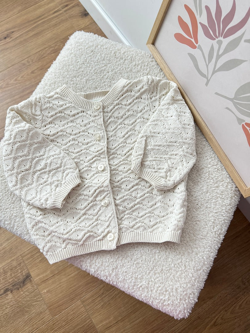 Gilet fille Tape à l'oeil 6 mois écru mi-saison manches longues