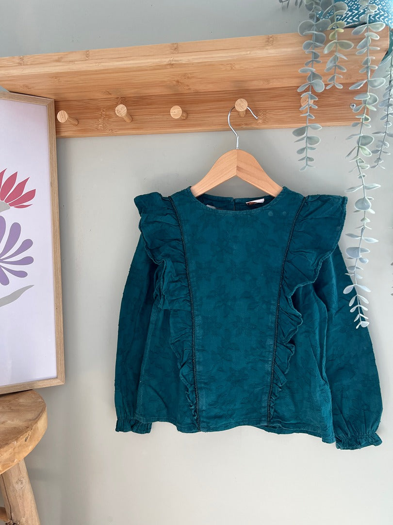 Blouse manches longues fille Tao Tape à l'oeil - 5 ans - Vert
