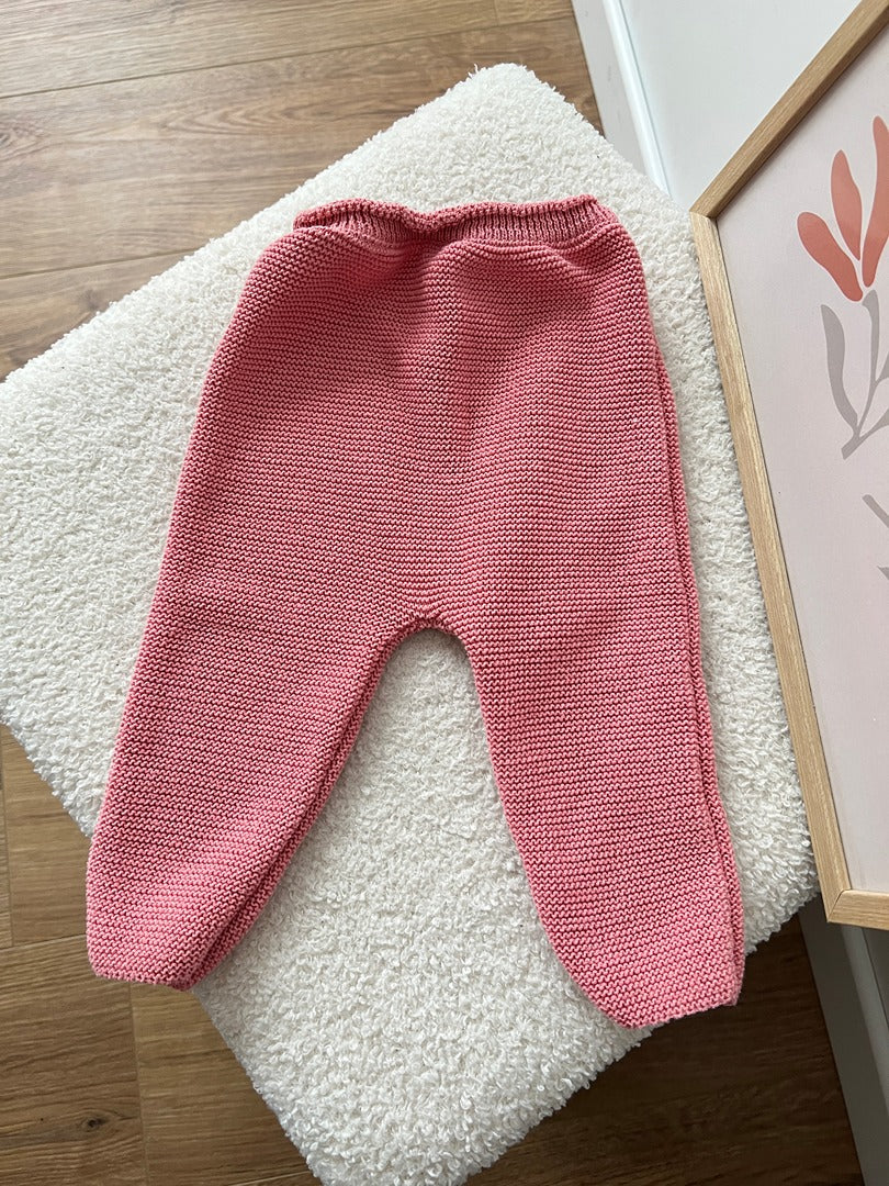 Pantalon en maille rose bébé fille 3 mois 6 mois tricot