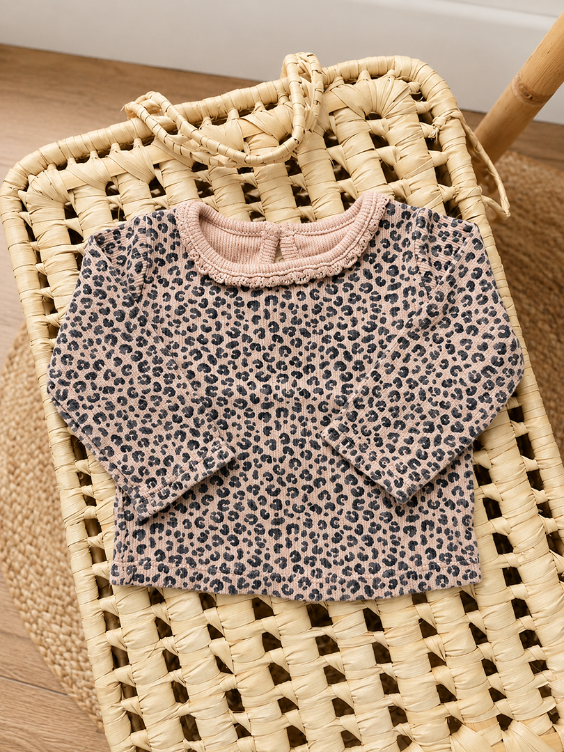 T-shirt manches longues Kiabi 1 mois léopard fille
