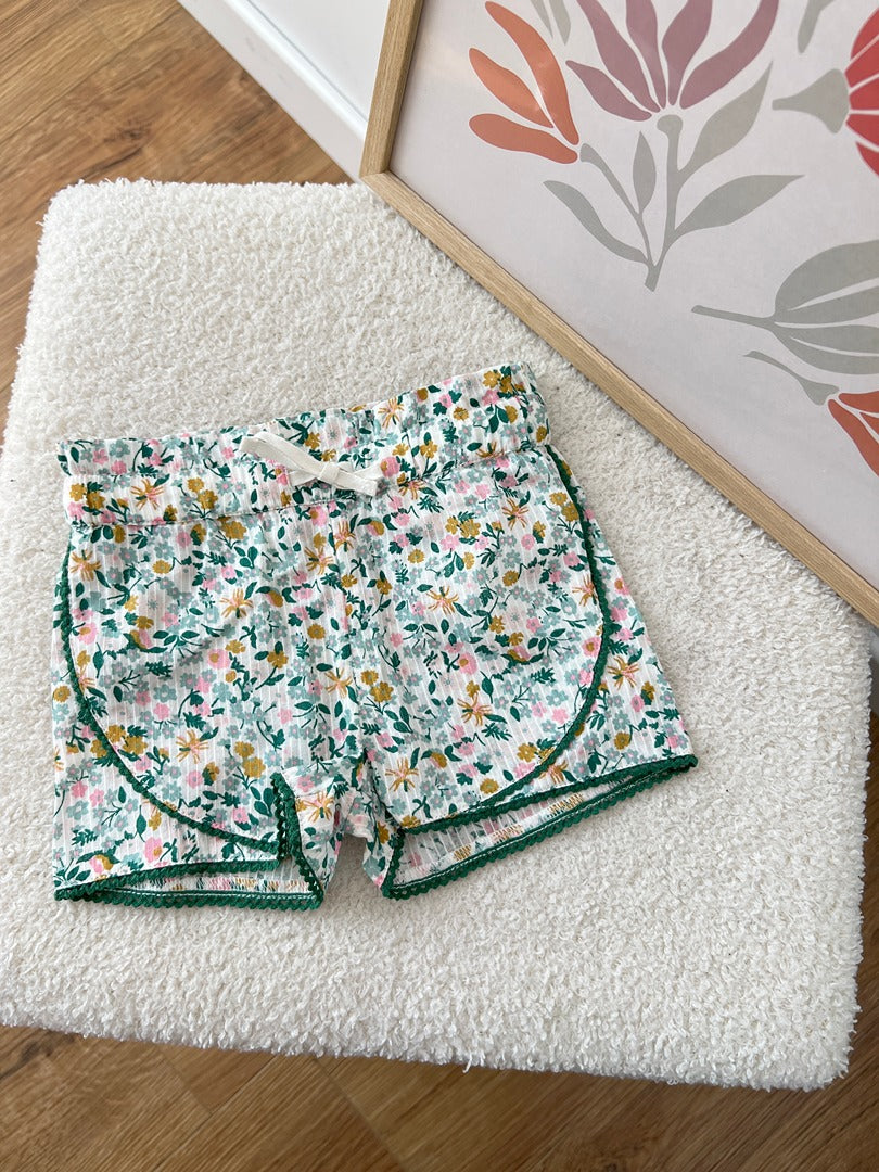Short fluide été fille neuf avec étiquette bout'chou - 6 mois - Vert fleuri