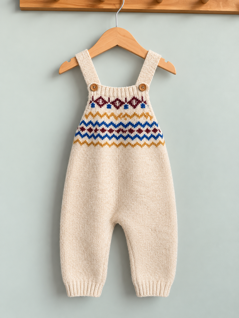 Salopette en maille Kiabi bébé garçon 6 mois hiver beige
