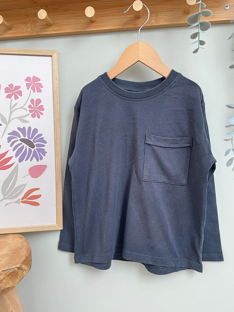 T-shirt manches longues Zara - 3/4 ans 104 cm - bleu - État : Excellent garçon