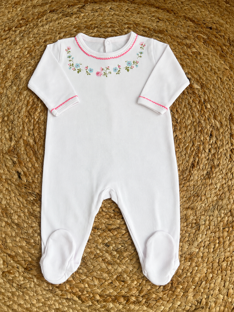 Pyjama 1 pièce jersey coton Rose Petit Bateau Fille 3 Mois mi-saison