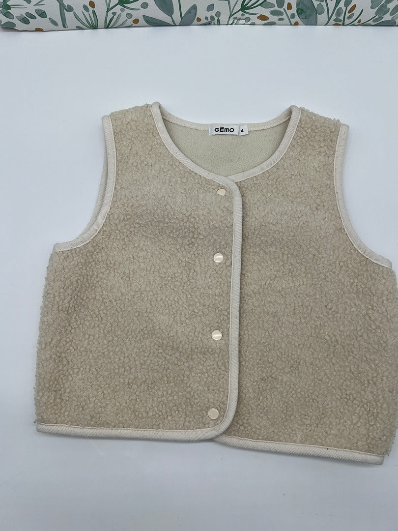 Gilet sans manches / Gilet berger mixte Gémo - 4 ans - Crème - Fille ou Garçon