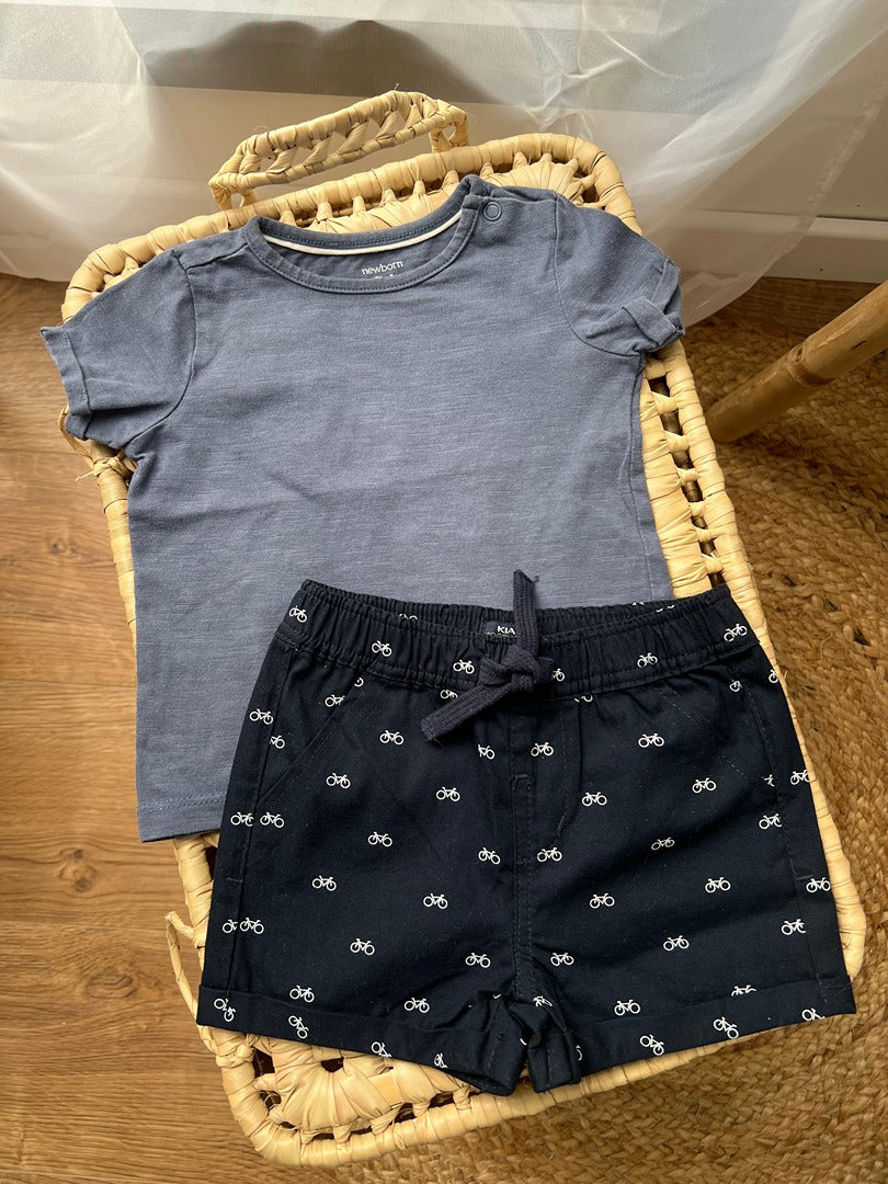 Ensemble garçon Kiabi C&a 6 mois été t-shirt short bleu