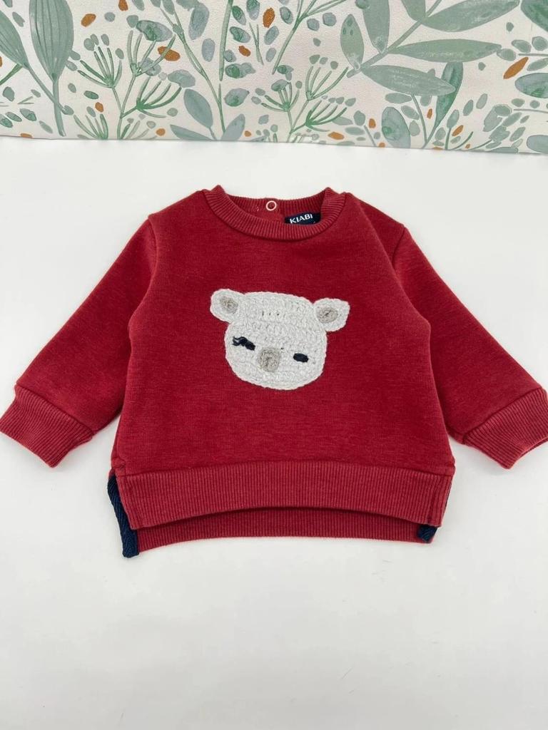 Pull bordeaux intérieur molletonné Kiabi 1 mois garçon