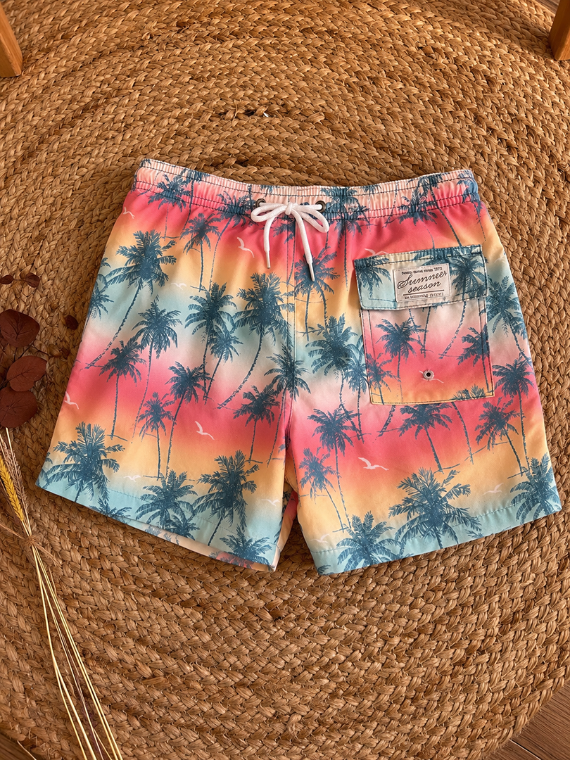 Short de bain garçon Zara 8 ans imprimé palmiers multicolore été