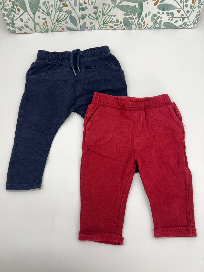 Lot 2 pantalons jogging garçon Vertbaudet Npo baby - 6 mois - Marine Bordeaux