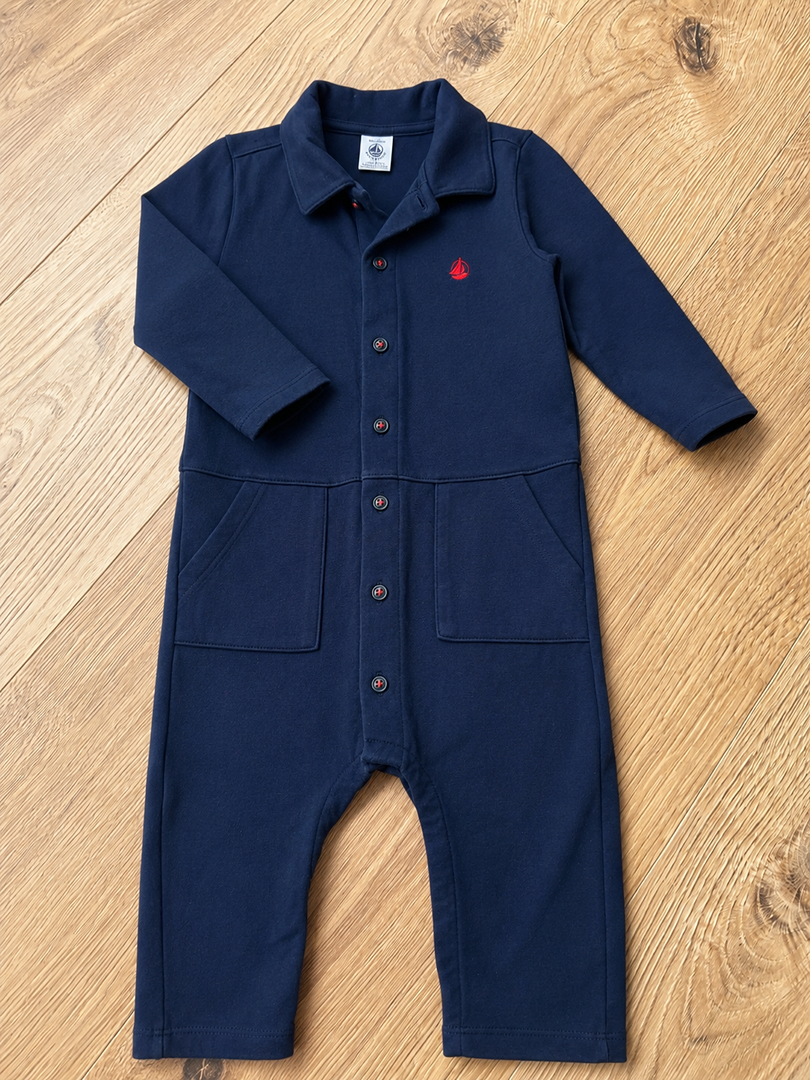 Combinaison garçon Petit Bateau bleu marine 18 mois
