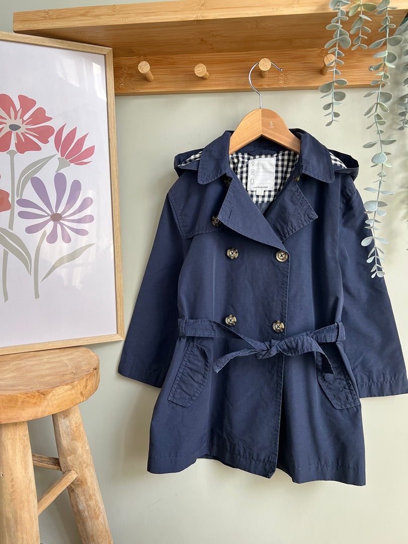 Trench fille Vertbaudet 5 ans marine mi-saison manches longues