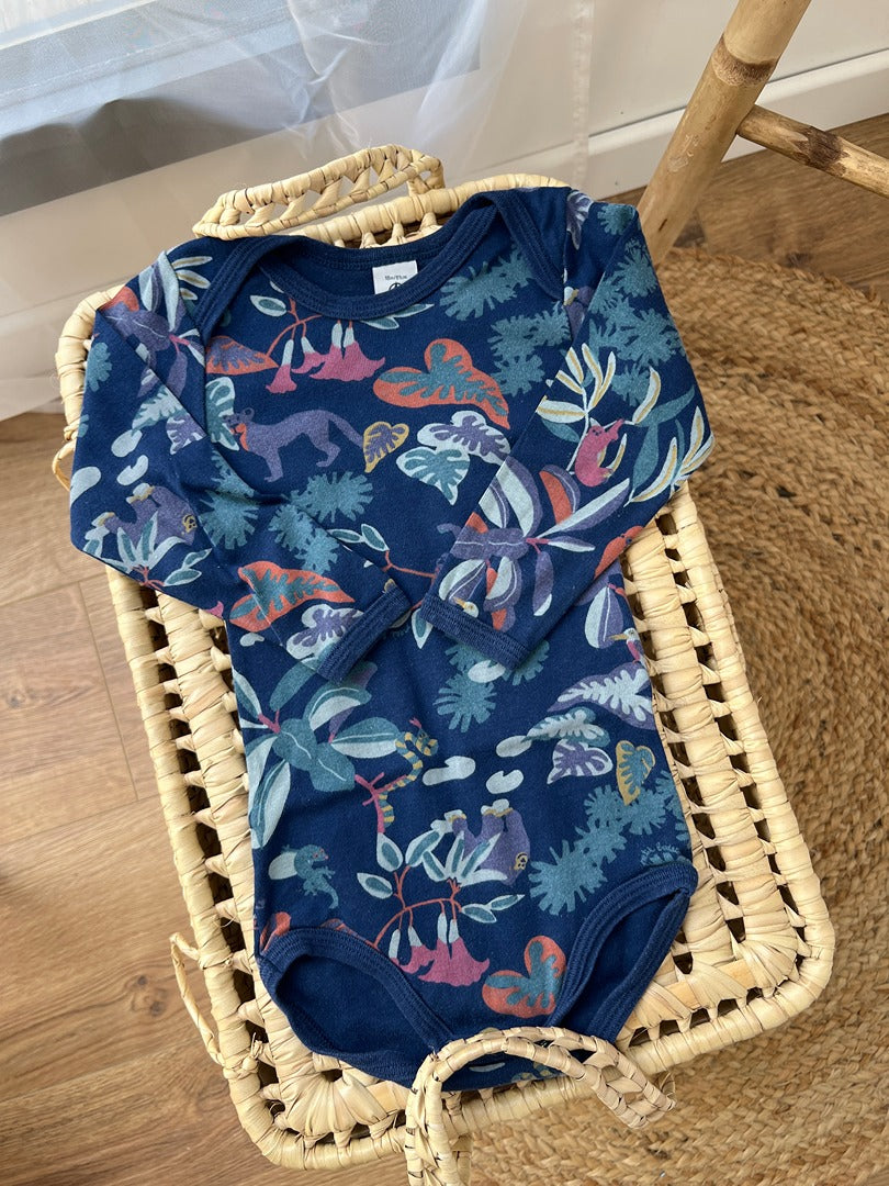 Body fleuri col Us mixte Petit Bateau - 18 mois - Bleu marine fille ou garçon