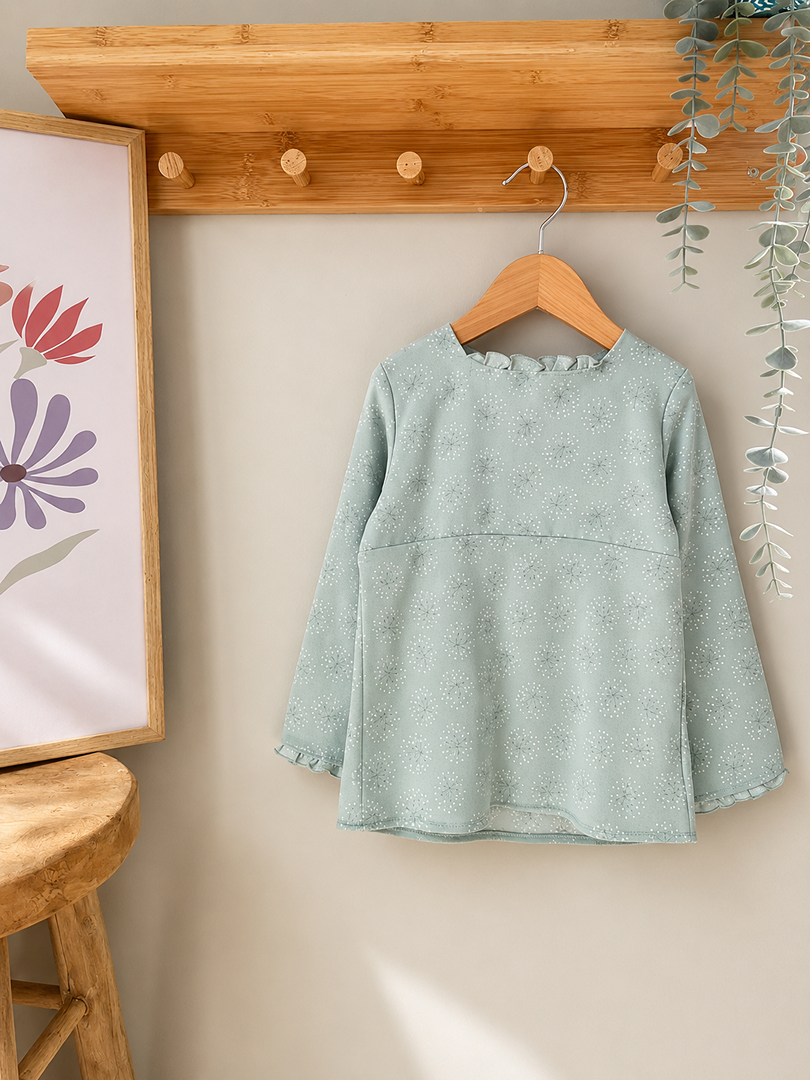 Blouse fille mi-saison manches longues 4 ans vert