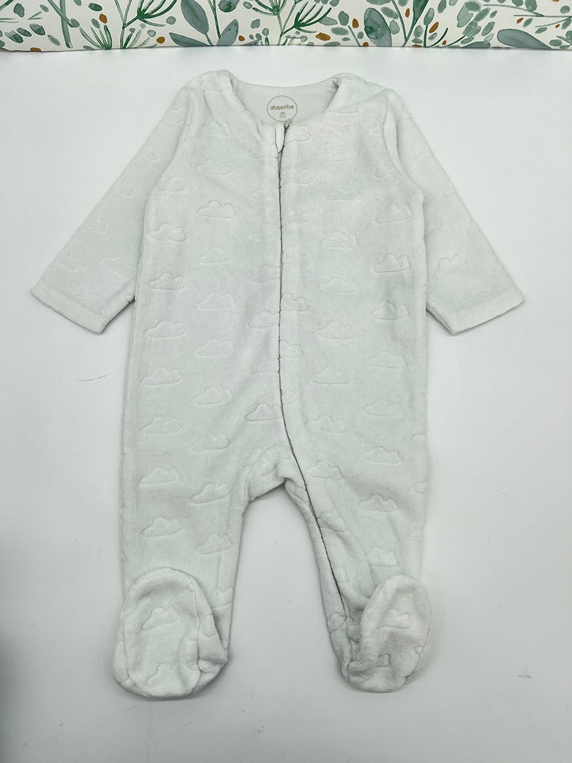 Pyjama 1 pièce en velours mixte Absorba - 3 mois - Blanc fille ou garçon