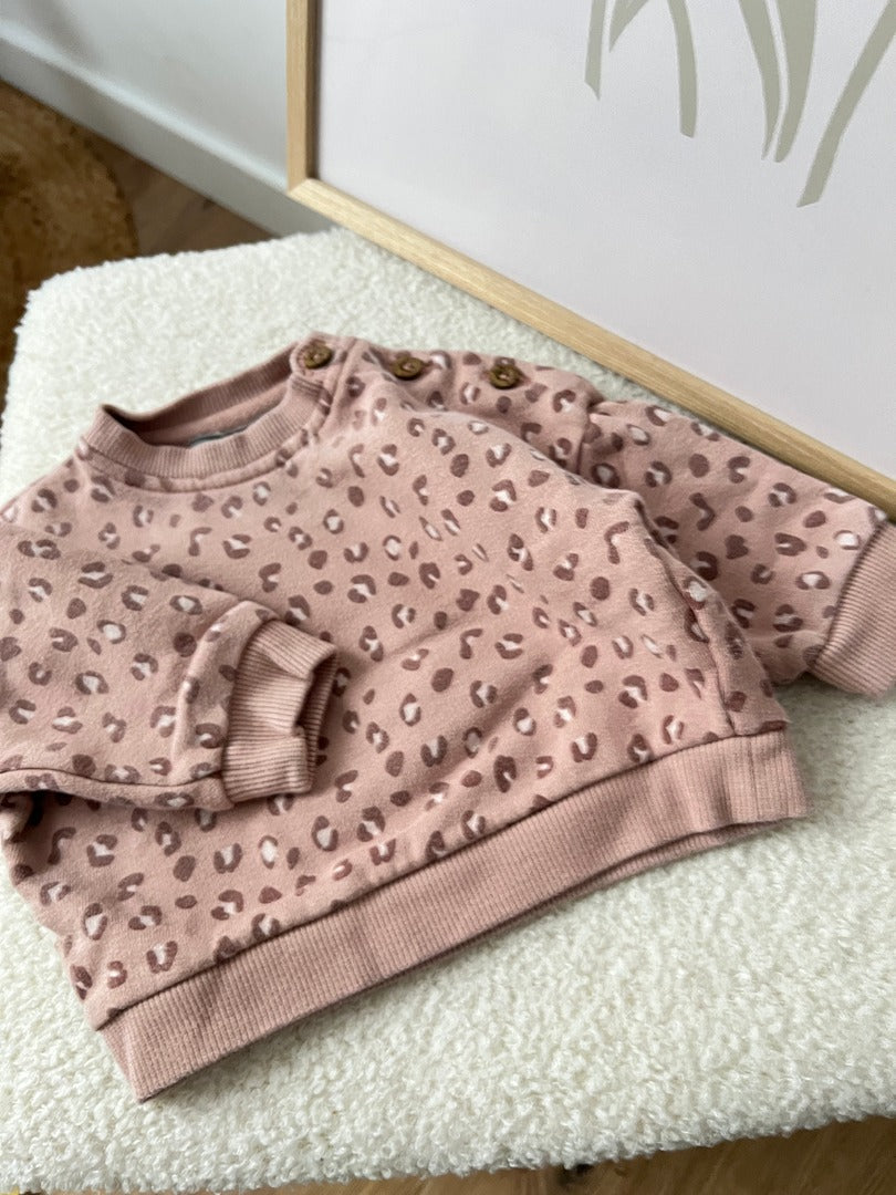 Sweat pull léopard fille Bout'chou - 6 mois - Rose