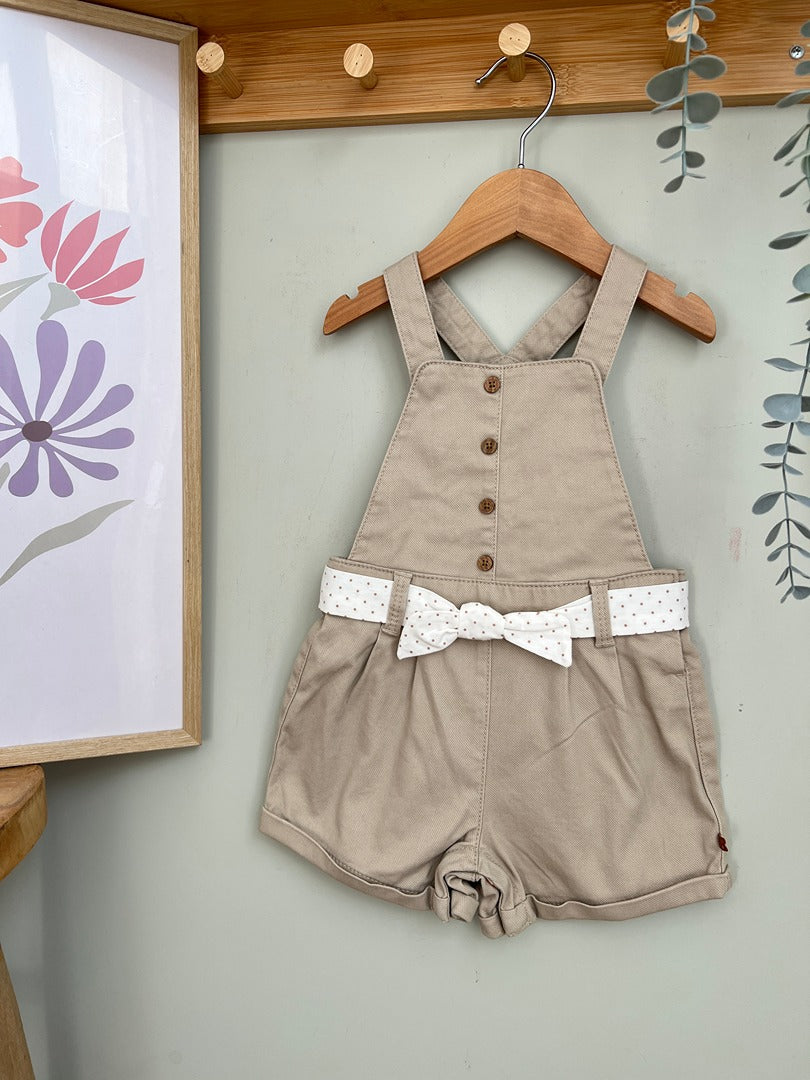Salopette short été fille Obaïbi - 18 mois - Beige ceinture