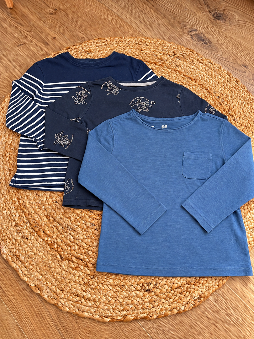 Lot de 3 t-shirts manches longues H&m Kiabi Gémo garçon 4 ans mi-saison