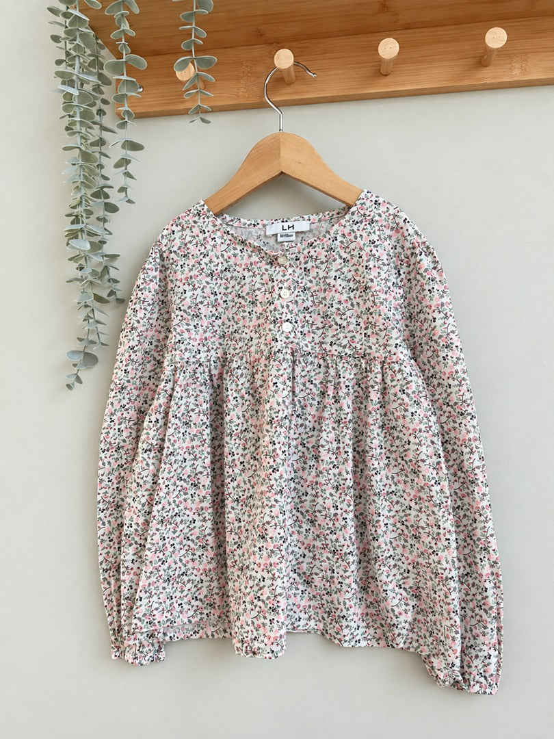 Blouse fille La halle 8 ans mi-saison imprimé floral manches longues