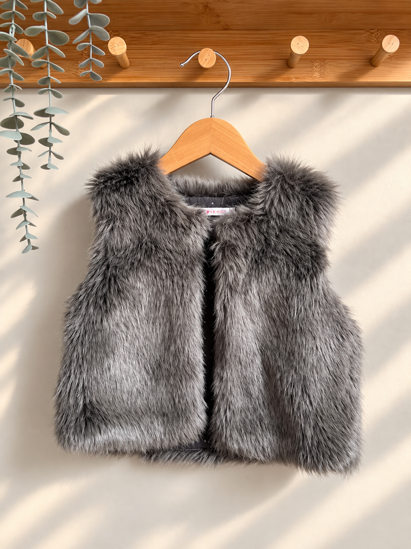 Gilet sans manches fausse fourrure fille Monprix Kids gris 4 ans hiver